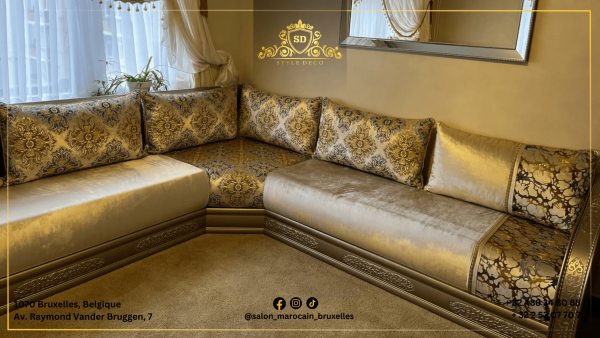 Salon marocain moderne n9 (doré)