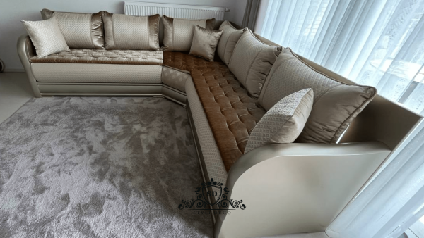 Salon marocain moderne n14 ( Fès blanc champagne) - Image 3