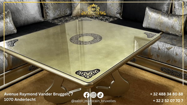 Table traditionnel marocaine dorée 2