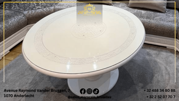 Table traditionnel marocaine blanche 2 - Image 2