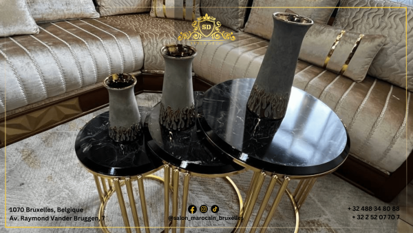 Table traditionnel marocaine noire - Image 2