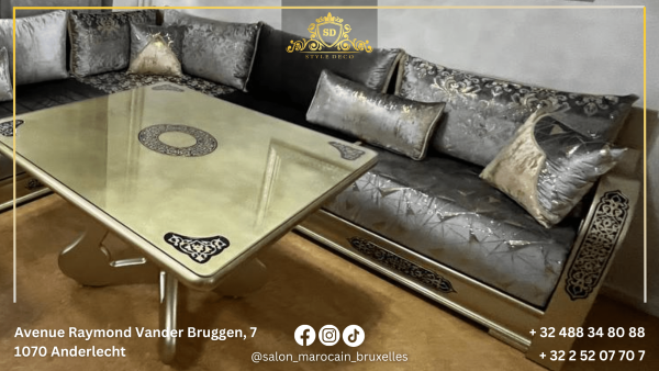 Salon marocain moderne n11 Capitonné (Canapé Sadari)