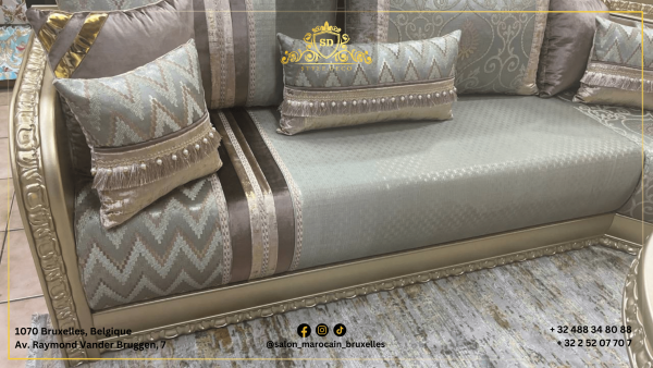 Salon marocain moderne n8 (vert clair) - Image 2