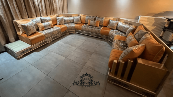 Salon marocain moderne n11 (Patina Cobra Verdy) - Image 3