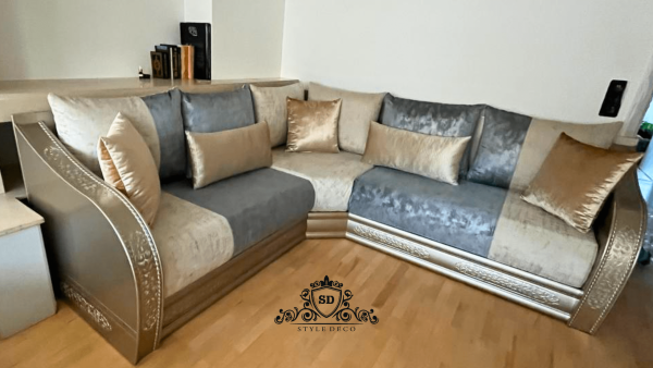 Salon marocain moderne n17 (Modèle KING gold)