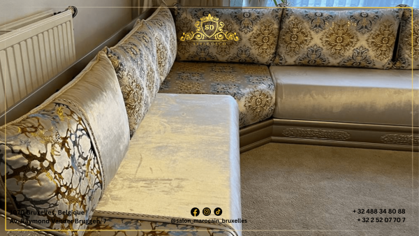 Salon marocain moderne n9 (doré) - Image 4