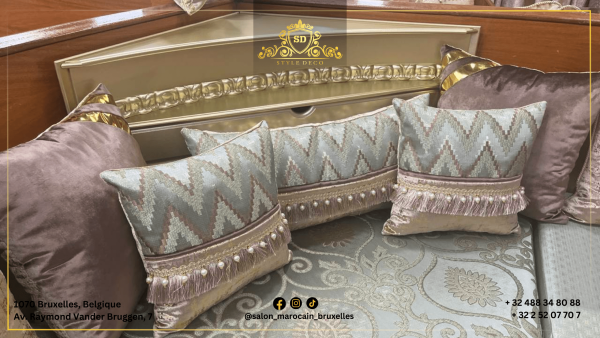 Salon marocain moderne n8 (vert clair) - Image 4