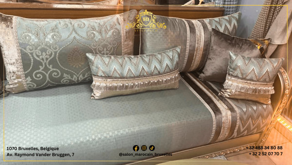 Salon marocain moderne n8 (vert clair)