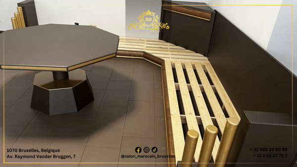 Salon marocain moderne n3 (jaune marron) - Image 4