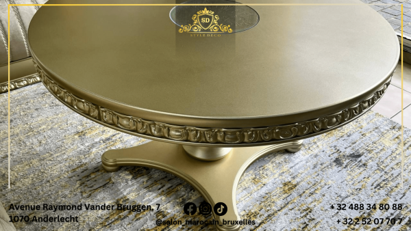 Table traditionnel marocaine dorée 1